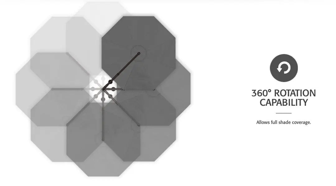 Treasure Garden 11' Octagon AKZP Cantilever Umbrella with Black Frame Outdoor Umbrellas & Sunshades