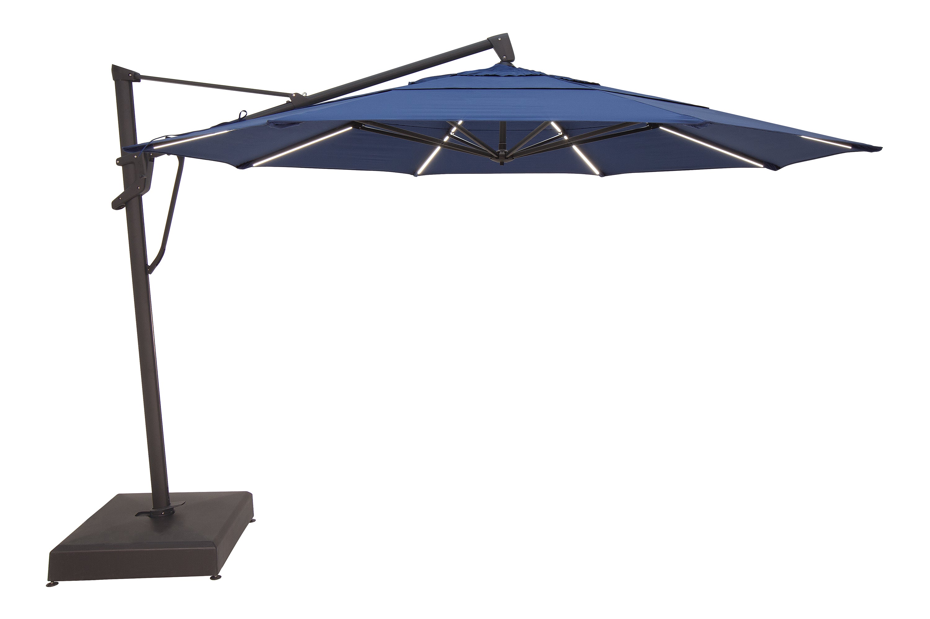 Treasure Garden 13' Octagon Starlux AKZP Cantilever Umbrella with Black Frame Outdoor Umbrellas & Sunshades