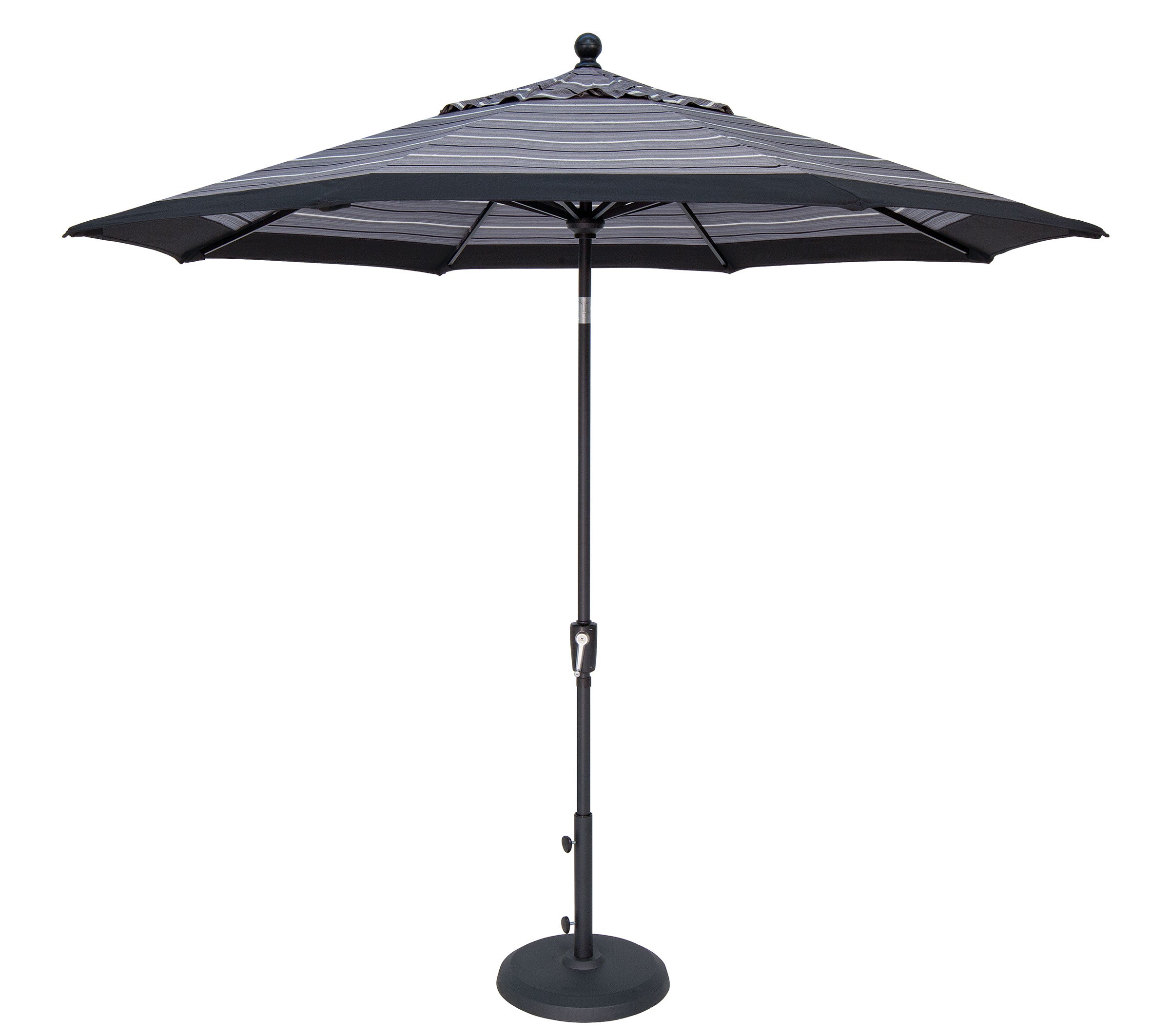 Treasure Garden 9' Octagon Push Button Tilt Umbrella with Black Frame Outdoor Umbrellas & Sunshade
