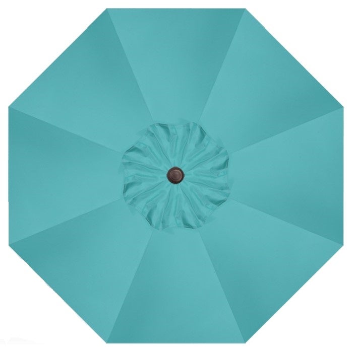 Treasure Garden 9' Octagon Push Button Tilt Umbrella with Bronze Frame Outdoor Umbrellas & Sunshades