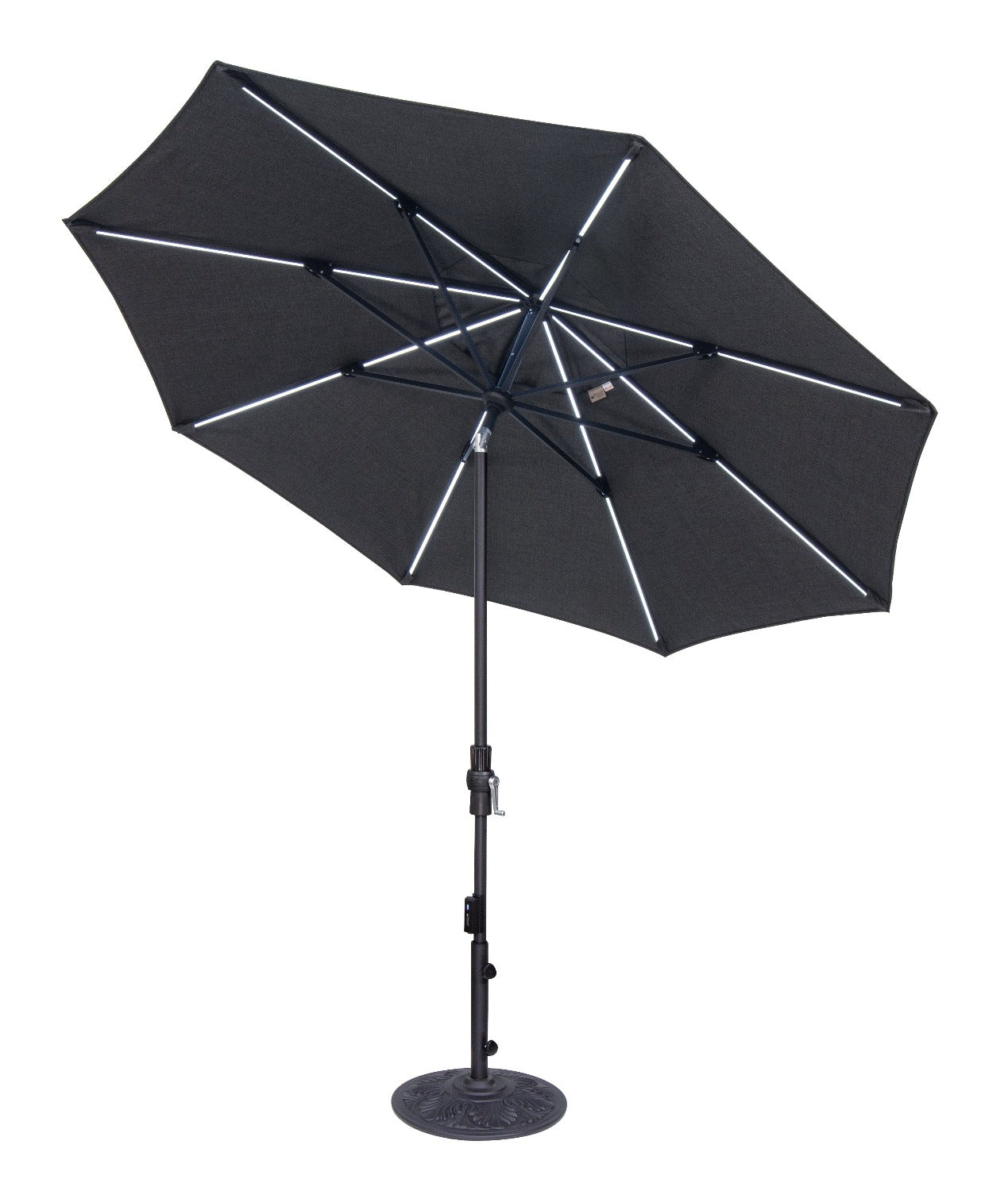 Treasure Garden 9' Starlux Collar Tilt Umbrella with Black Frame Outdoor Umbrellas & Sunshade