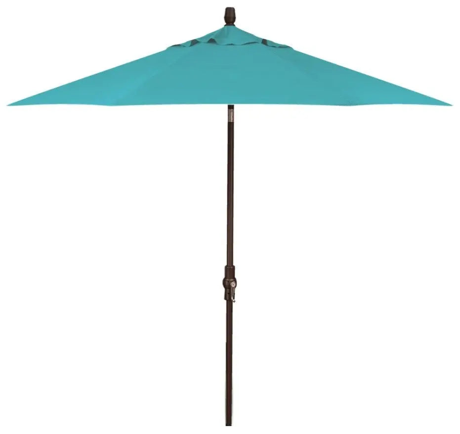 Treasure Garden 9' Starlux Collar Tilt Umbrella with Bronze Frame Outdoor Umbrellas & Sunshade Aqua, Grade C 12031173