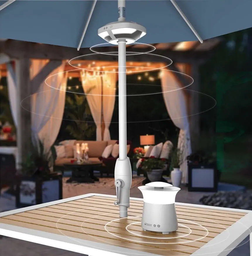 Treasure Garden Evo Dual Light Sound Pod in Black Outdoor Umbrella & Sunshade Accessories 12040645