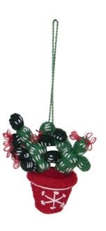 Wool Felt Embroidered Cactus Ornament in Pink Wreath Pot Pink Wreath 12039970