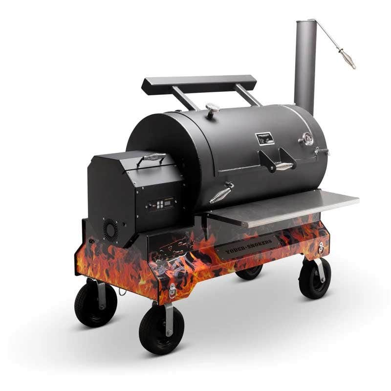 Yoder Smokers YS1500 Competition Cart Magnetic Wrap - Orange Flames Outdoor Grill Accessories 12030172
