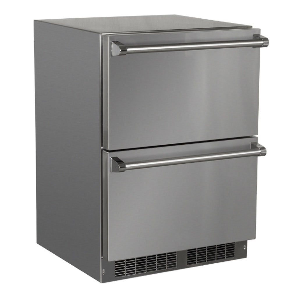 24 inch Marvel Outdoor Built-in Refrigerated Drawers, Solid Stainless Steel Drawers with Lock Refrigerators 12035393