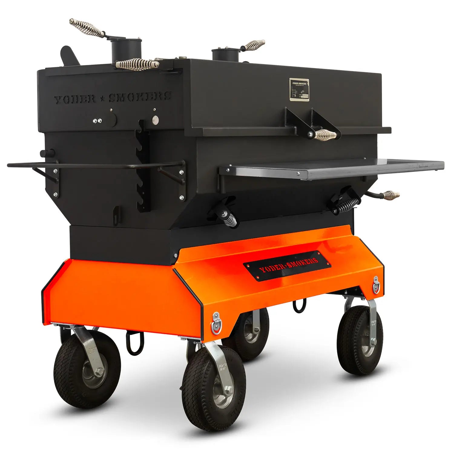 Yoder Smokers 24x48 Flat Top Adjustable Charcoal Grill on Competition Cart