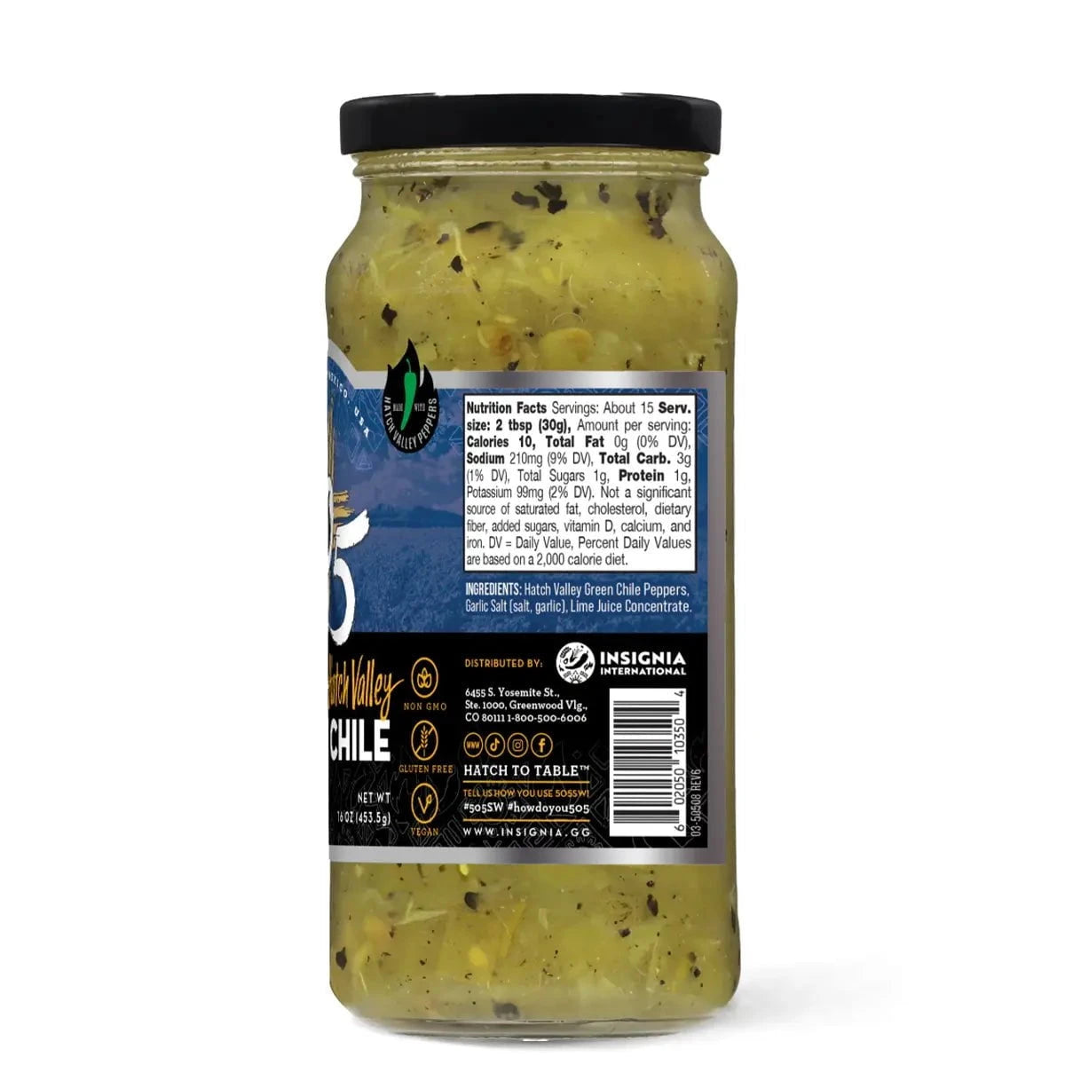 505 Hatch Valley Flame Roasted Green Chile Medium Condiments & Sauces 12011412
