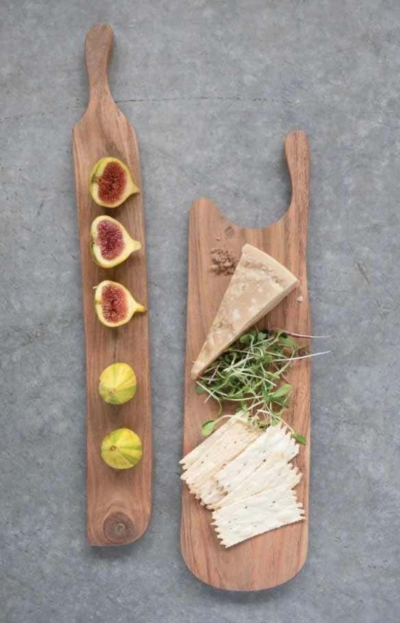 Acacia Wood Cheese or Cutting Board with Handle Decor 12032756