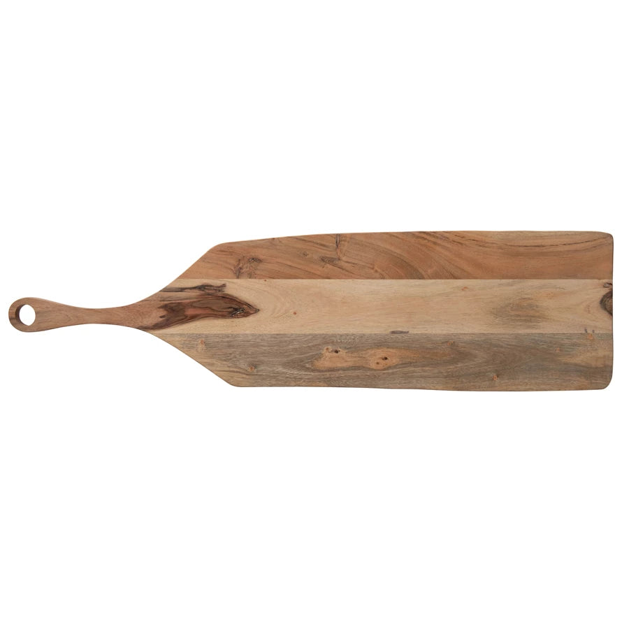 Acacia Wood Cheese or Cutting Board with Handle, Large 12032767