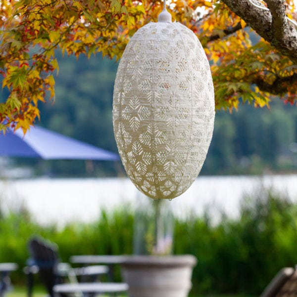 Allsop Stella Nova Geo Palm Pod Outdoor Light in White Lighting 12039668