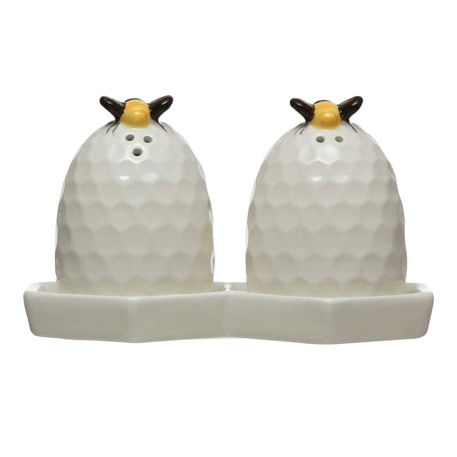 Beehive Salt and Pepper Shakers with Plate 12044602