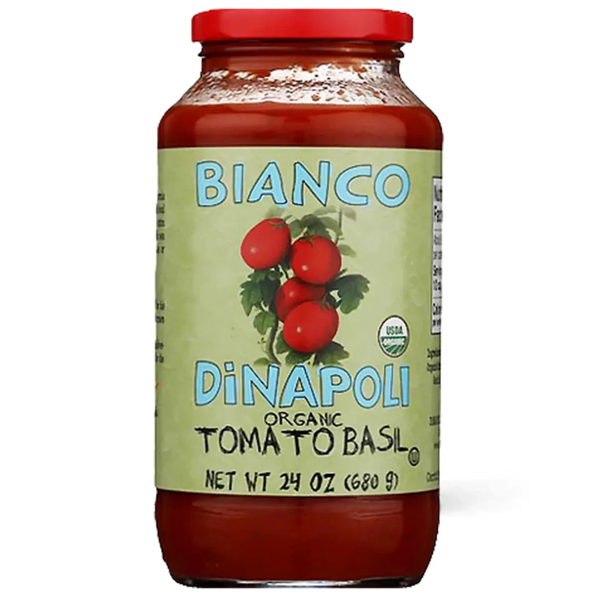 Bianco DiNapoli, Organic Tomato Basil Pasta Sauce, 24 oz. Pasta Sauce 12048376