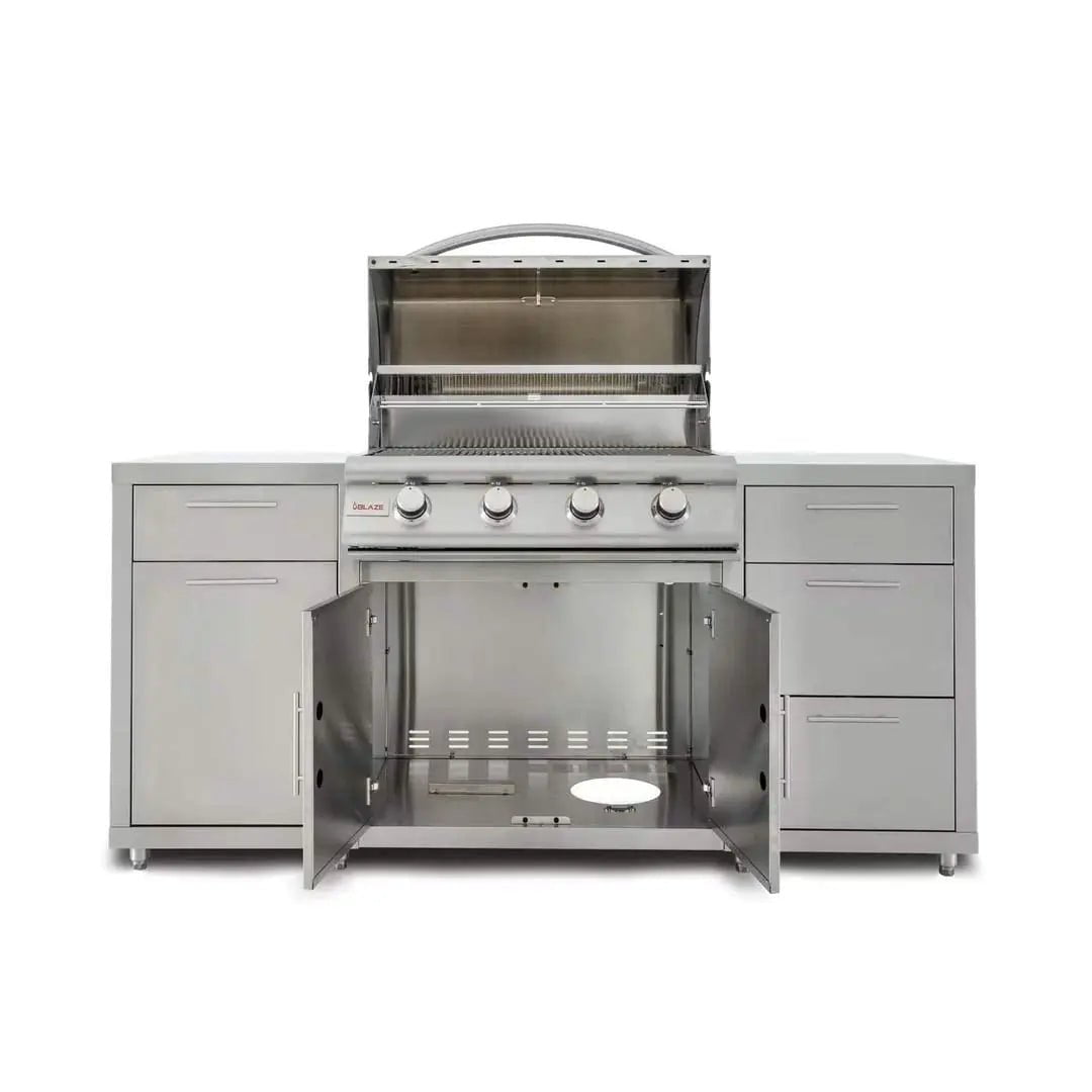 Blaze 6-Foot Stainless Steel BBQ Island with Prelude 4-Burner Gas Grill Head