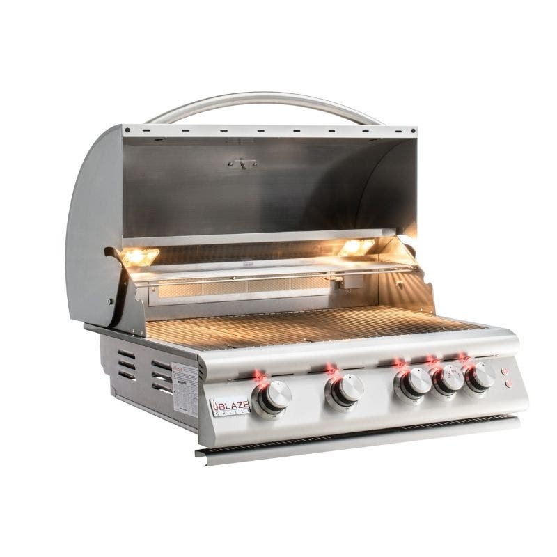Blaze Grills Premium LTE 32 inch 4-Burner Gas Grill with Rear Burner and Built-In Lights Outdoor Grills