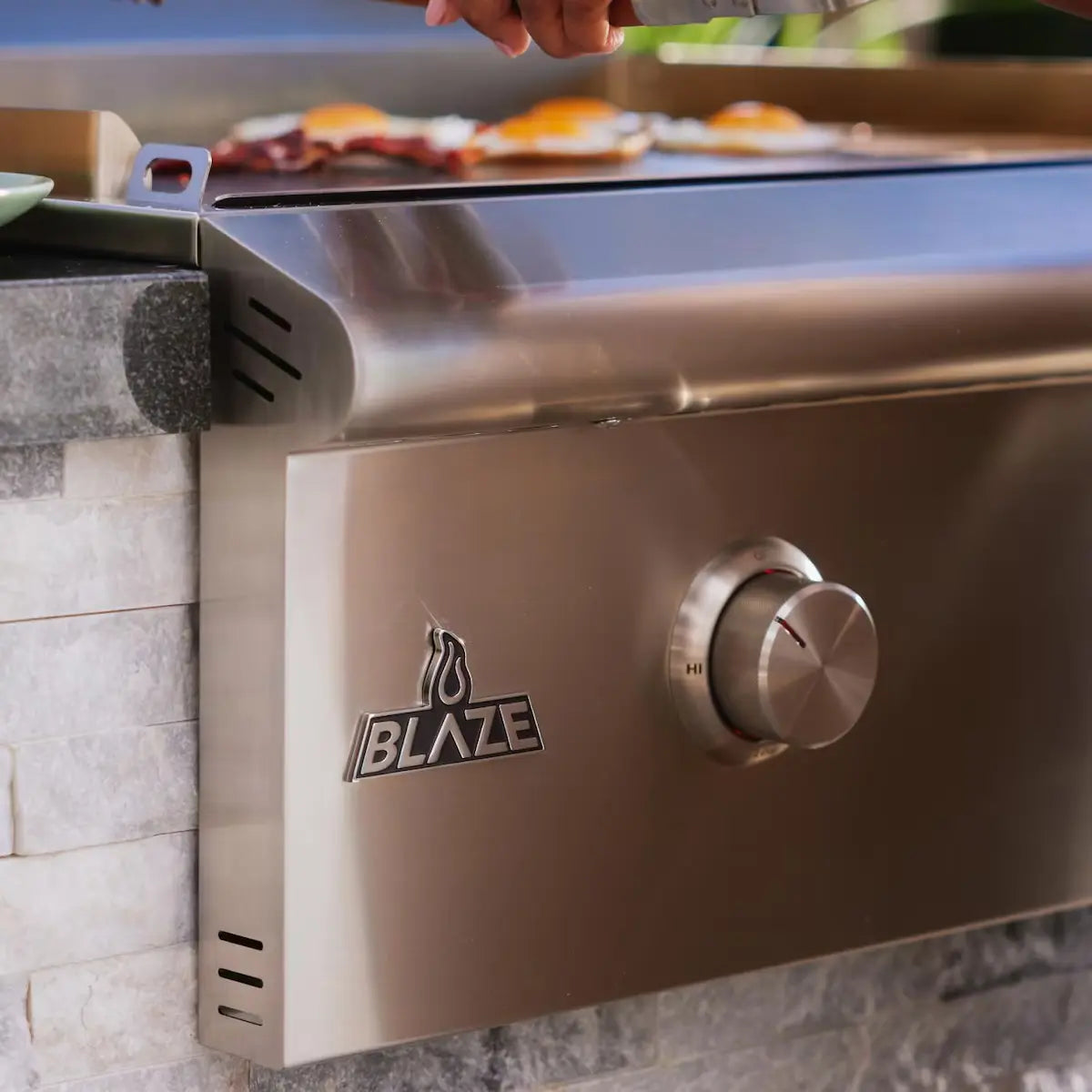 Blaze LTE+ 30-Inch Built-In Gas Griddle with Lift-Assist Hood Outdoor Grill