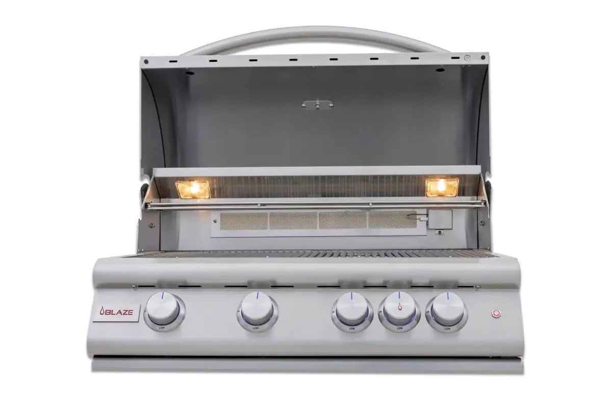 Blaze Premium 4-Burner LTE+ Marine Grade 32 inch Built-In Gas Grill with Rear Infrared Burner, BLZ-4LTE3MG