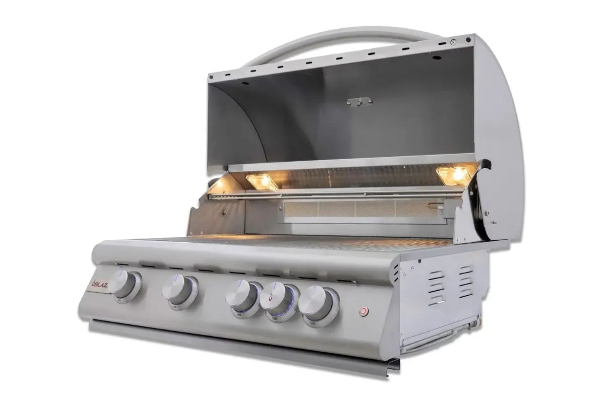 Blaze Premium 4-Burner LTE+ Marine Grade 32 inch Built-In Gas Grill with Rear Infrared Burner, BLZ-4LTE3MG
