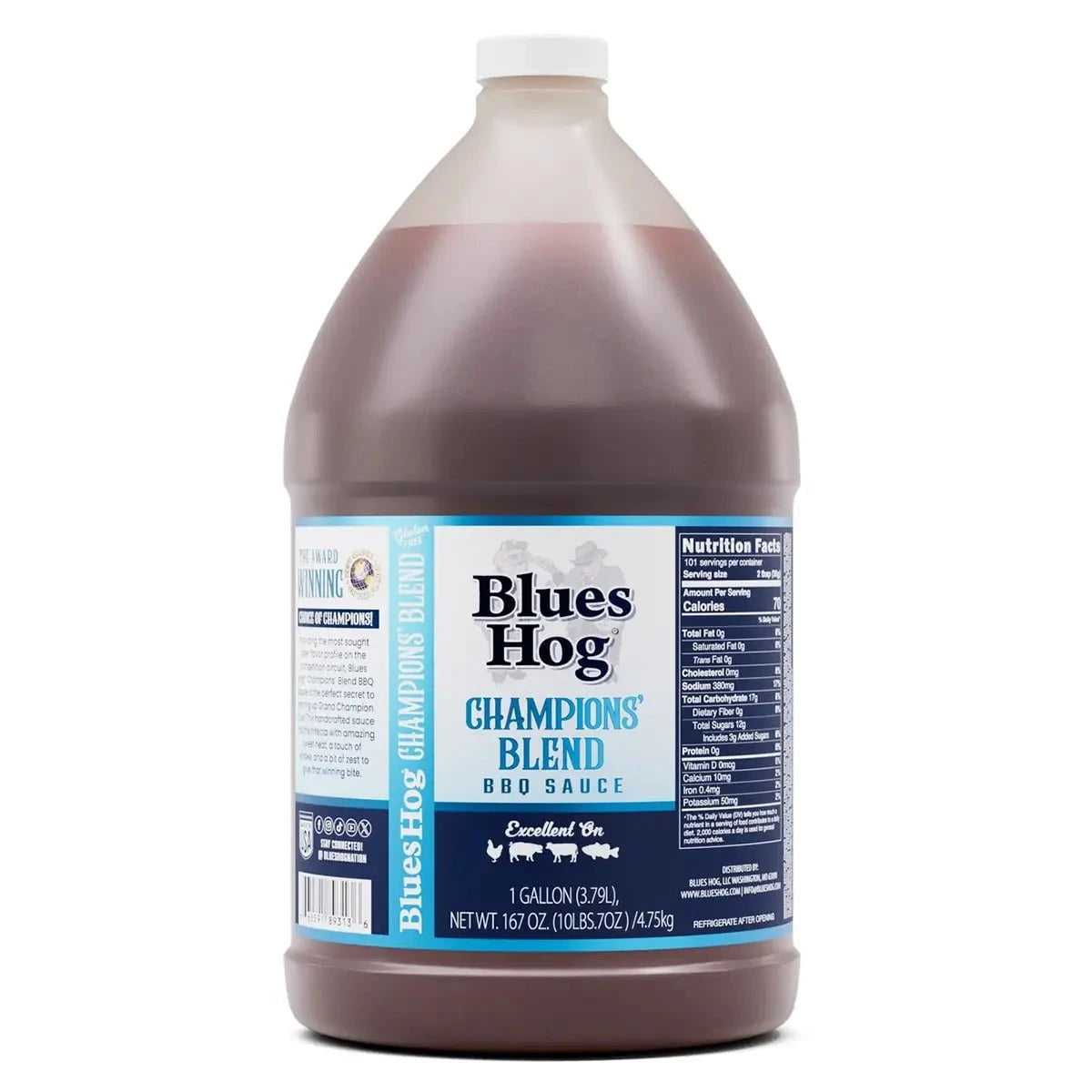 Blues Hog Champions' Blend BBQ Sauce Condiments & Sauces One Gallon 12025622
