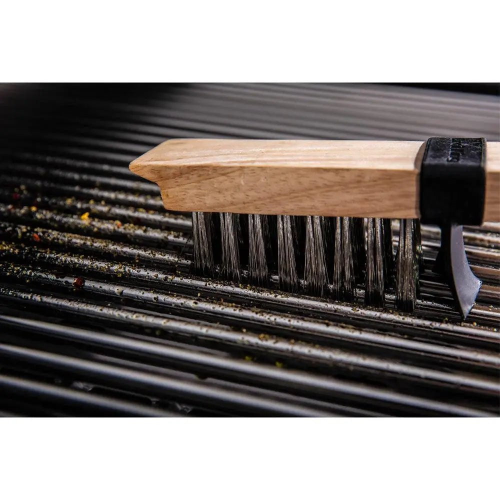 Broil King Heavy Duty Wood Grill Brush with Stainless Bristles Outdoor Grill Accessories 12039194
