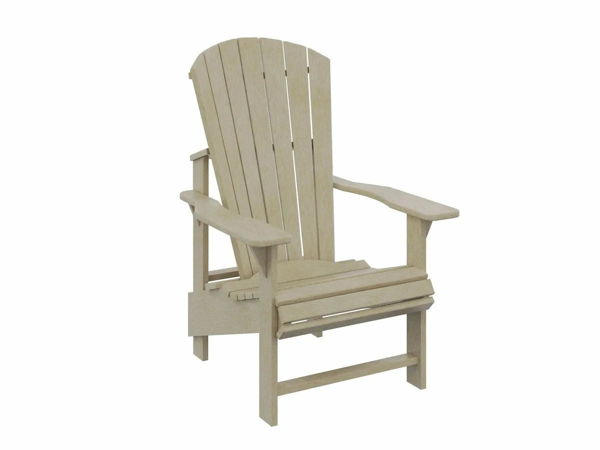 C.R. Plastic Products Upright Adirondack Chair Outdoor Chairs Beige 12034066