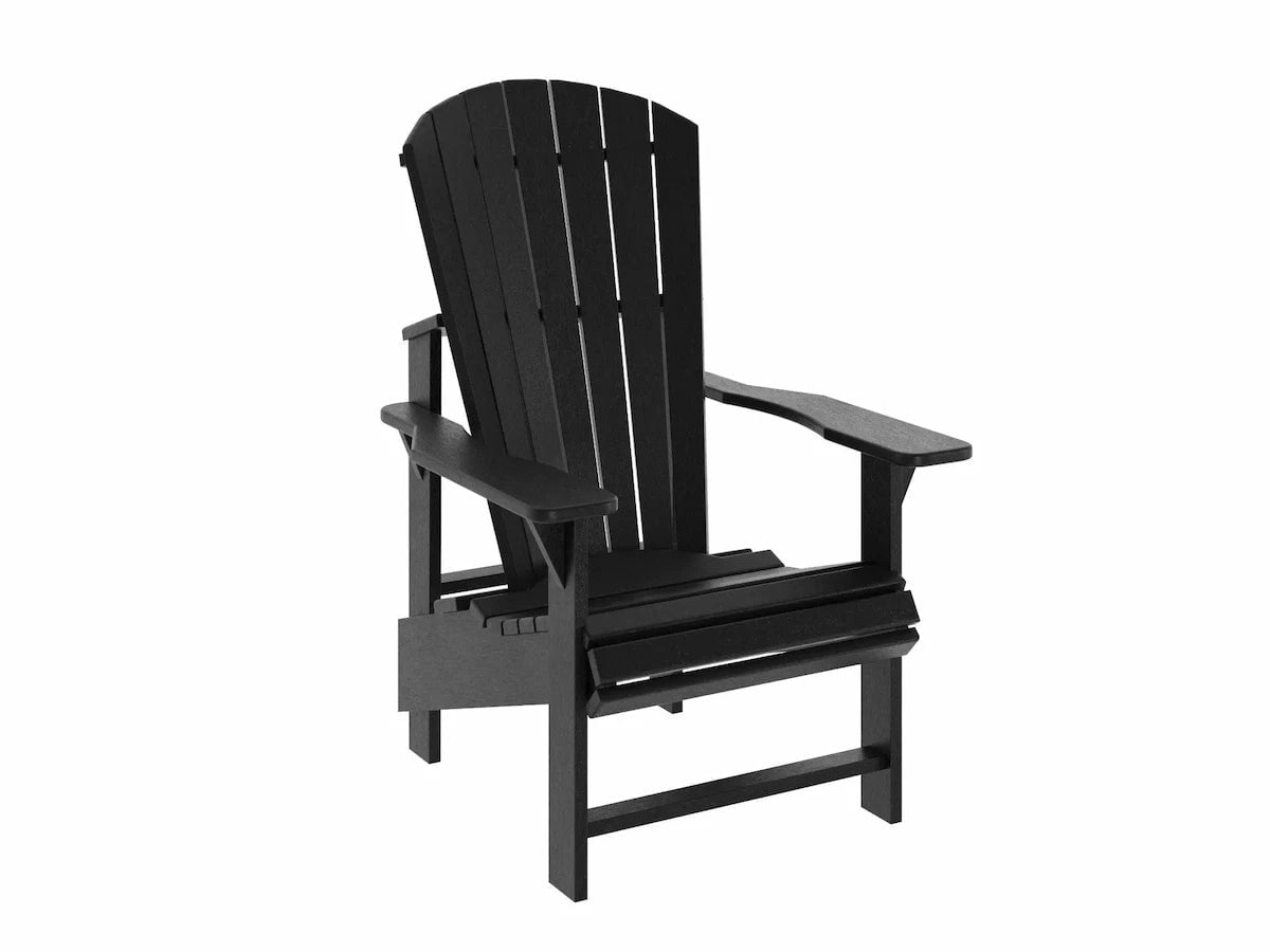 C.R. Plastic Products Upright Adirondack Chair Outdoor Chairs Black 12034067