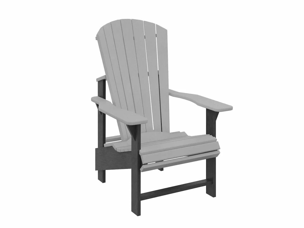 C.R. Plastic Products Upright Adirondack Chair Outdoor Chairs Light Grey / Slate Grey 12043731
