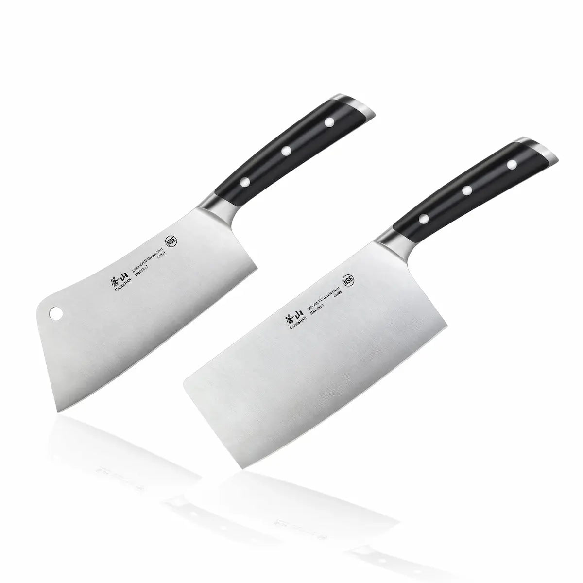 Cangshan 2PC Black Cleaver Set German Steel Kitchen Knives 12045100