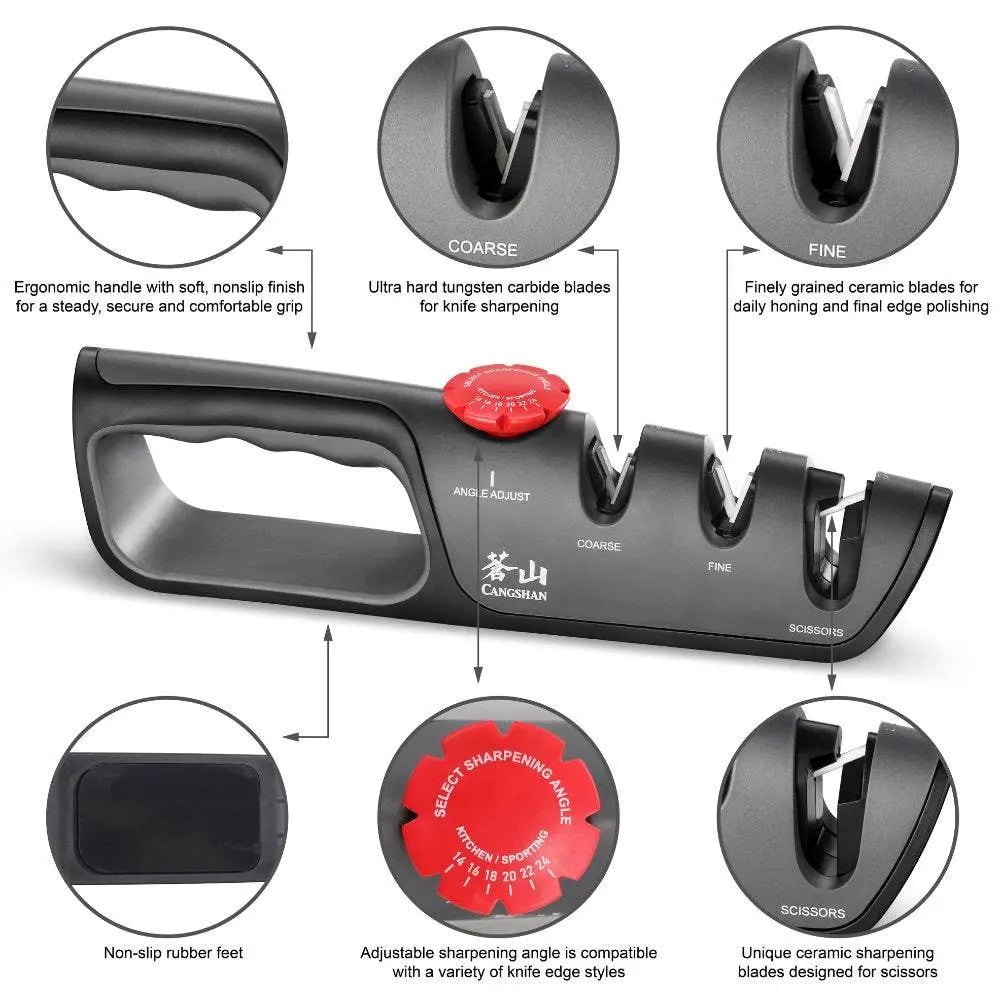 Cangshan 3 Stage Adjustable Knife and Scissor Sharpener Knife Sharpeners 12041530