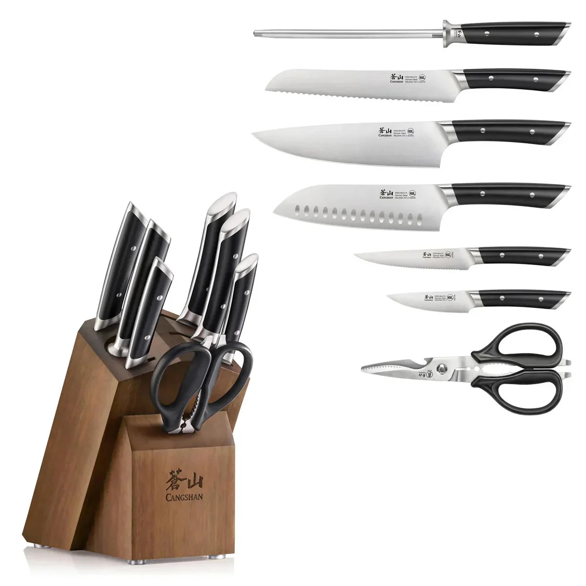 Cangshan Helena 8pc Block Set Kitchen Knives 12048674