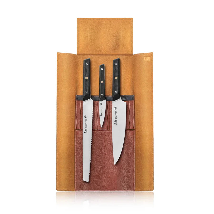 Cangshan, TG Series 4-pc Knife Leather Roll Set Kitchen Knives 12049977