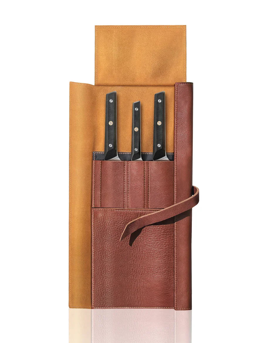 Cangshan, TG Series 4-pc Knife Leather Roll Set Kitchen Knives 12049977