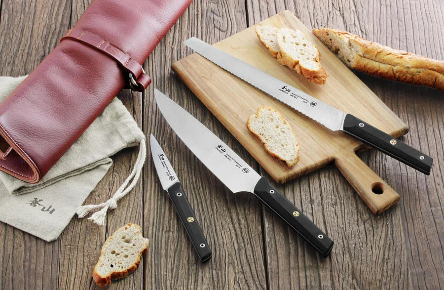 Cangshan, TG Series 4-pc Knife Leather Roll Set Kitchen Knives 12049977
