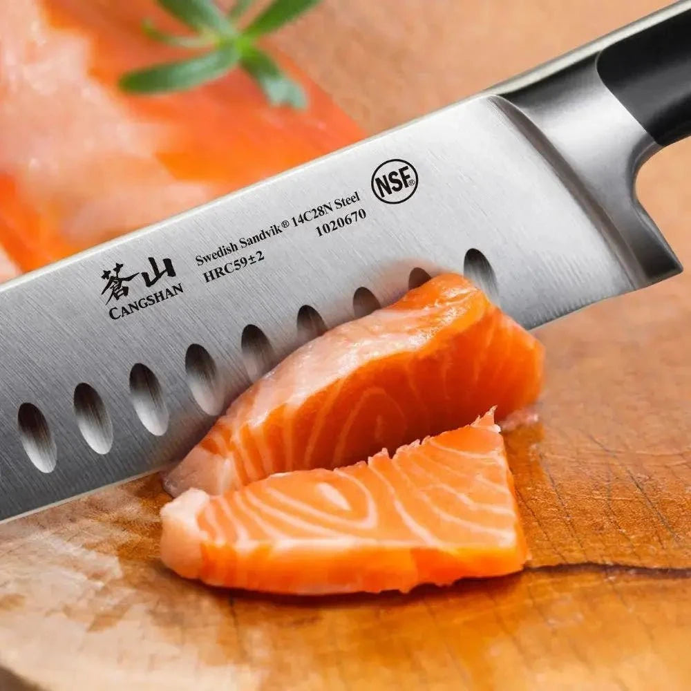 Cangshan TS Series 7in Santoku Knife with Sheath Kitchen Knives 12041523