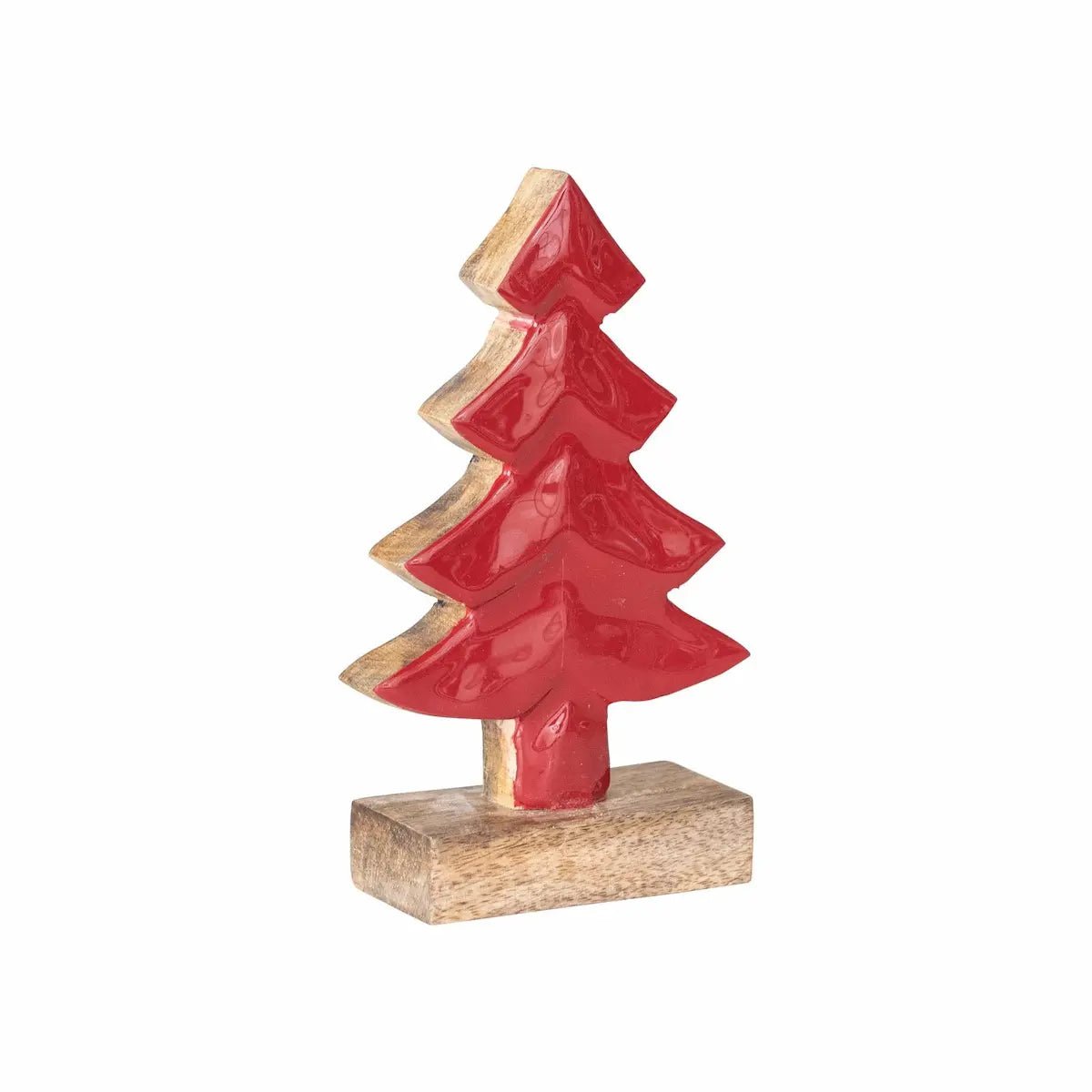 Carved Enameled Mango Wood Trees Seasonal & Holiday Decor