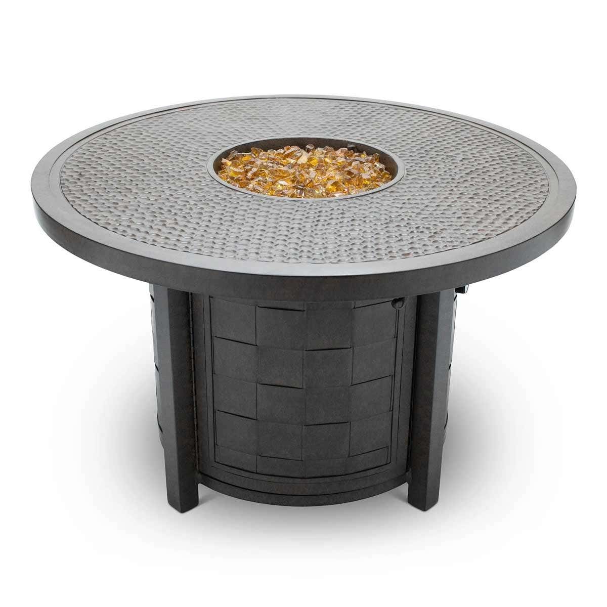 Castelle Classical 40 inch Round Fire Pit with Forged Top and Antique Dark Rum Finish Fireplaces 12025150