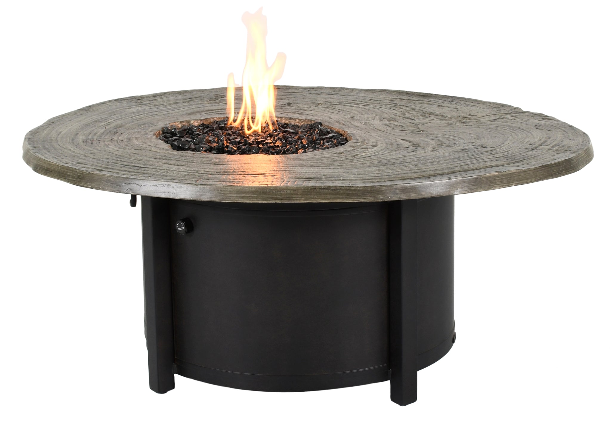 Castelle Nature's Wood Oblong Fire Pit Coffee Table with Natural Weathered Wood Top and Antique Dark Rum Finish on Base 12034168