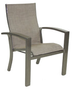 Castelle Orion Sling Dining Chair in Antique Dark Rum Finish with Augustine Oyster Sling 12037754