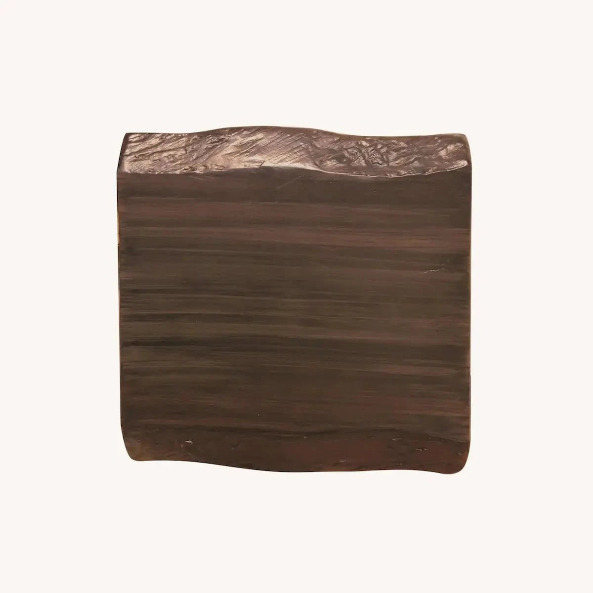 Castelle Oxford Square Side Table with Live Edge Mahogany Top and Antique Walnut Frame 12027366