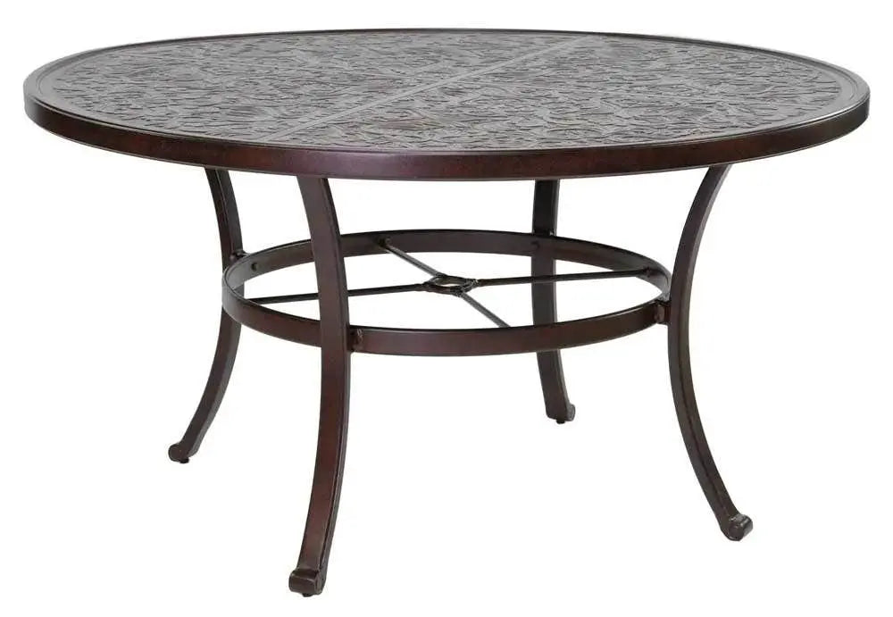 Castelle Vintage 54" Round Dining Table with Forged Top and Antique Walnut Finish Outdoor Tables 12025584