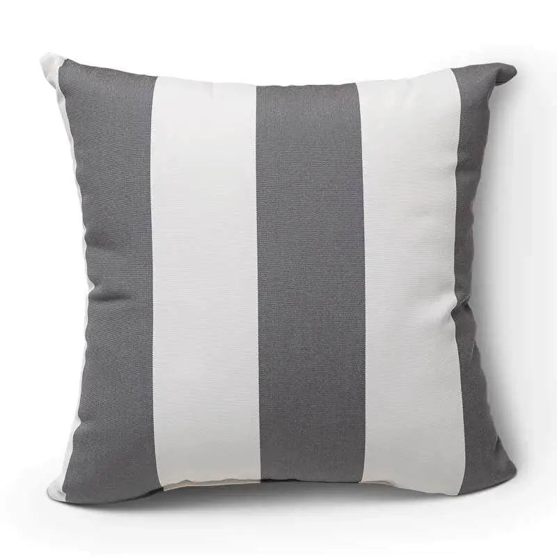 Casual Cushion 15 inch Throw Pillow in Bistro Stripe Zinc 12031040