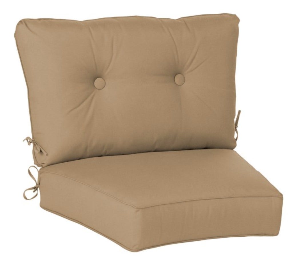 Casual Cushion Estate Series Deep Seating Curved Cushion in Canvas Cocoa Chair & Sofa Cushions 12025725