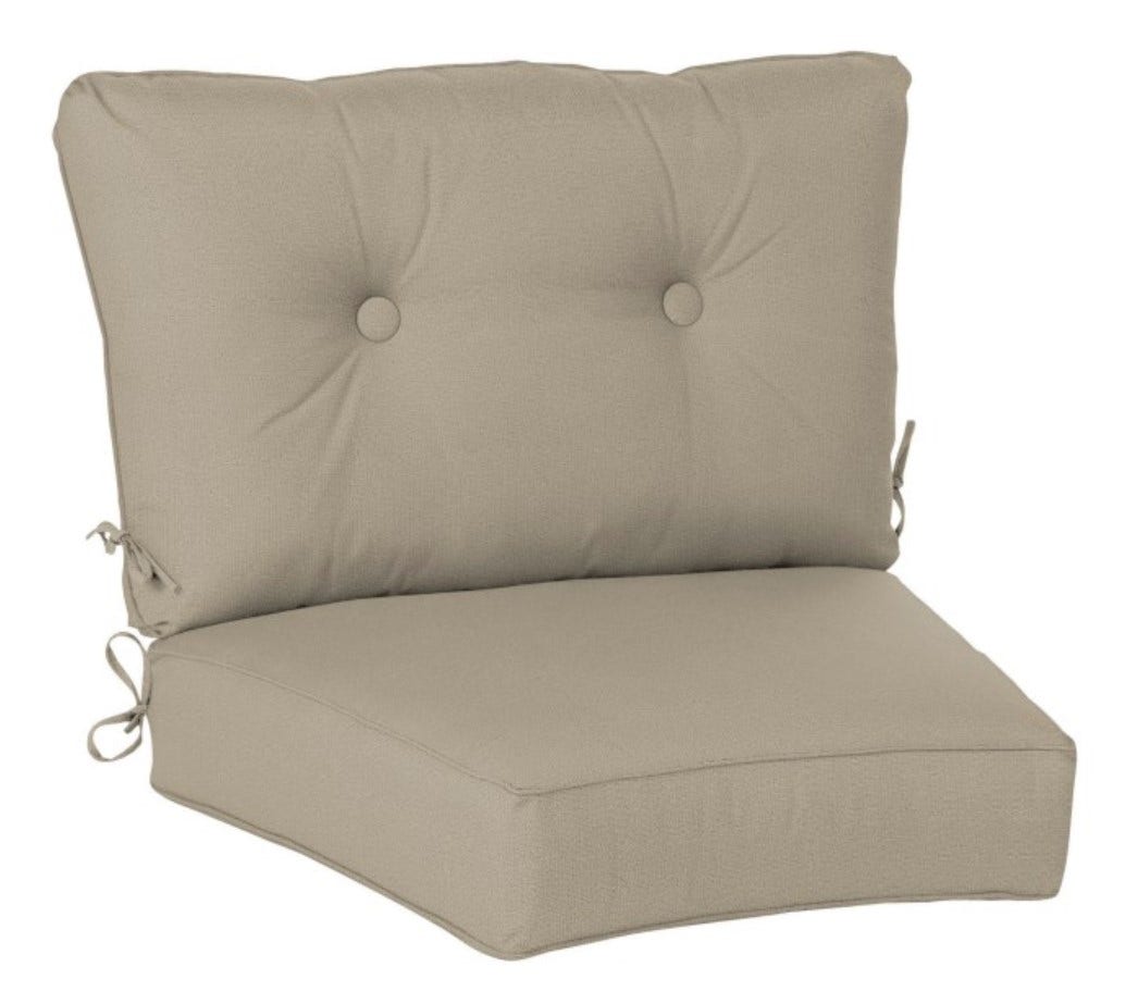 Casual Cushion Estate Series Deep Seating Curved Cushion in Stone Linen Chair & Sofa Cushions 12026516