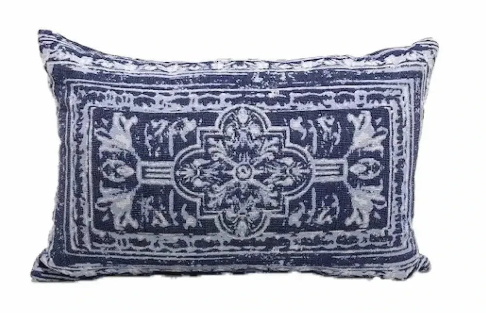 Casual Cushion Lumbar Throw Pillow in Medallion Navy Throw Pillows 12031066