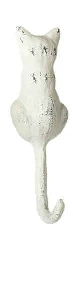 Cat Tail Wall Hook Decor White 12041373