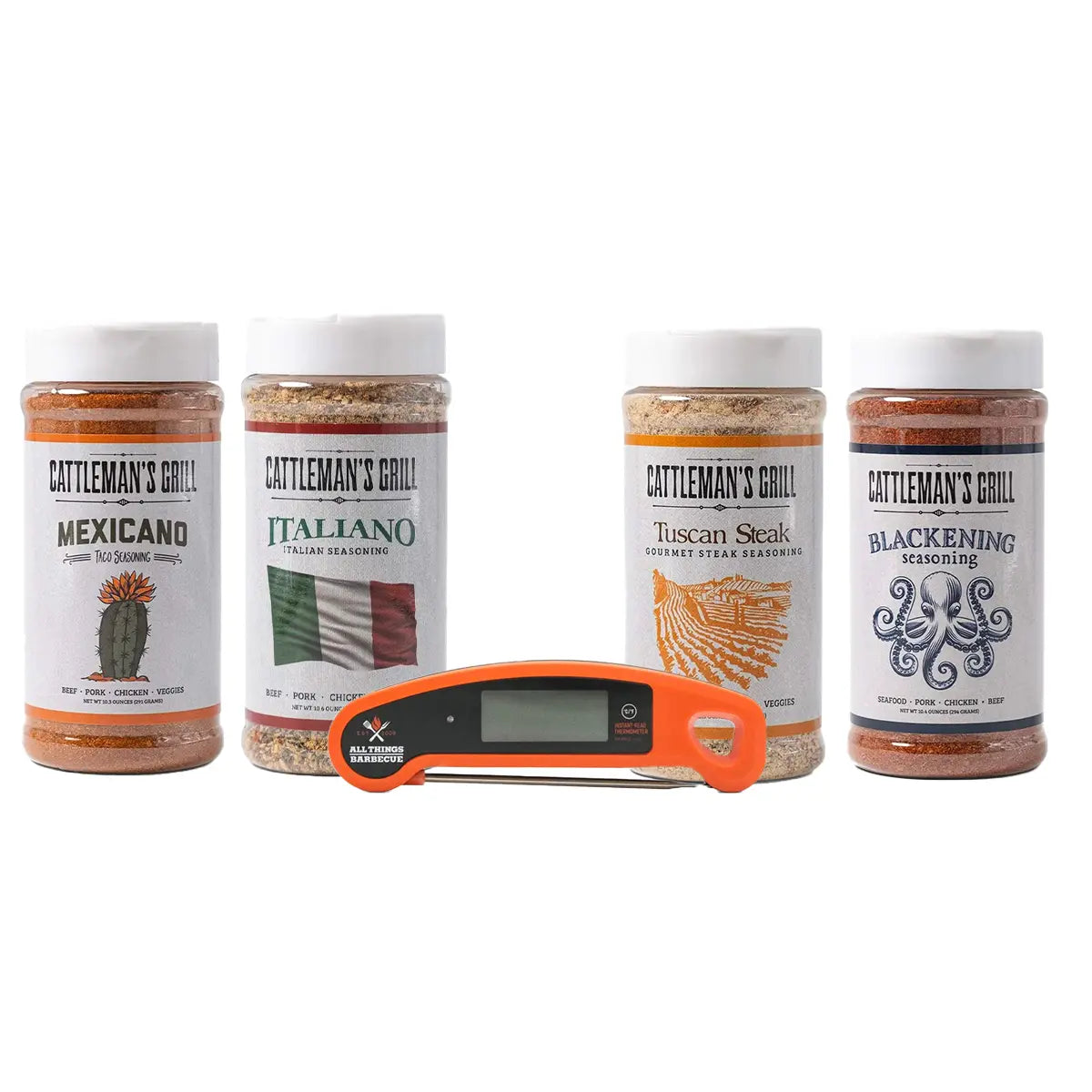 Cattleman's Taste of the World Four Rub + Thermometer Gift Set Food Gift Baskets 12043669