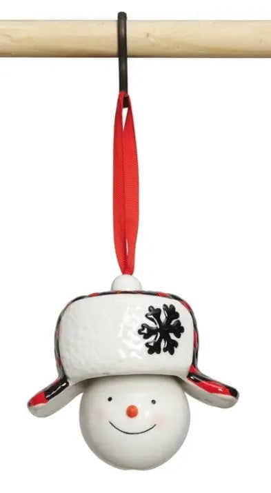 Ceramic Snowman Dangle Ornament Holiday Ornaments