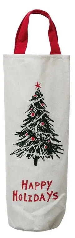 Christmas Tree Fabric Wine Bag Wine Carrier Bags Happy Holidays 12039942