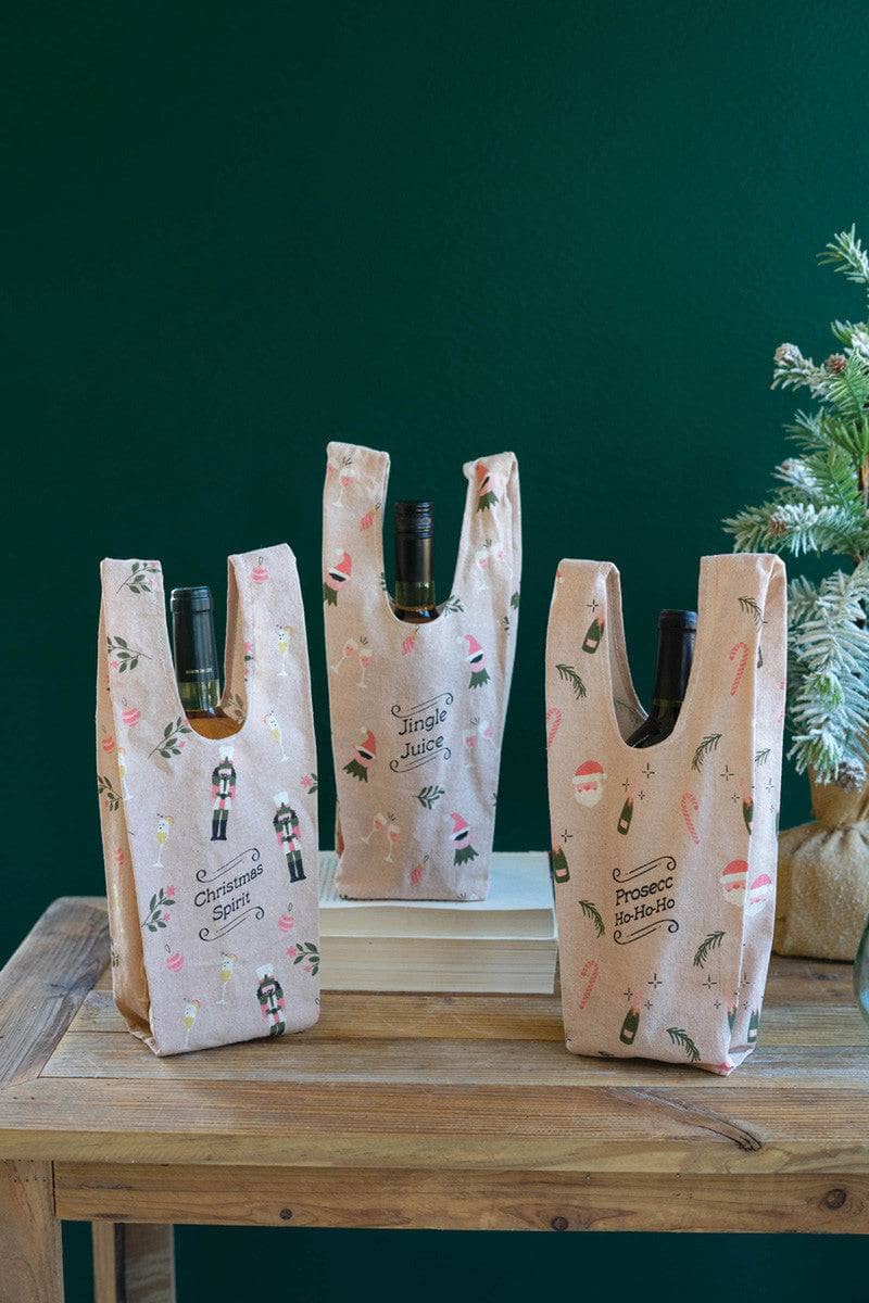 Christmas wine bags