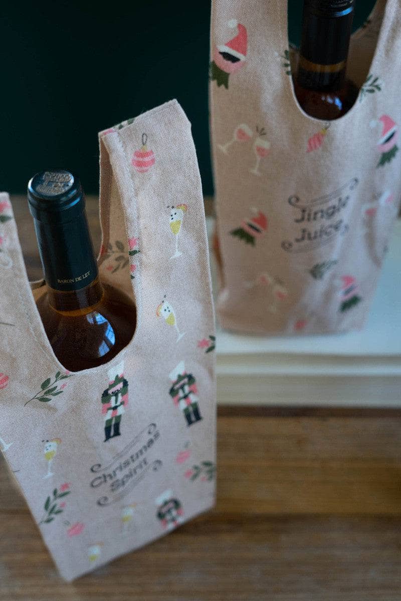 Christmas wine bags